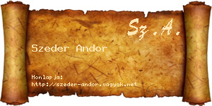 Szeder Andor névjegykártya