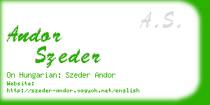 andor szeder business card